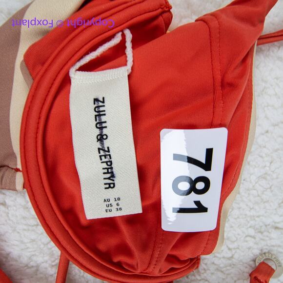 New! Set! Zulu & Zephyr Free People Tie Curve Brief Bikini, size 6‎ - Picture 9 of 15